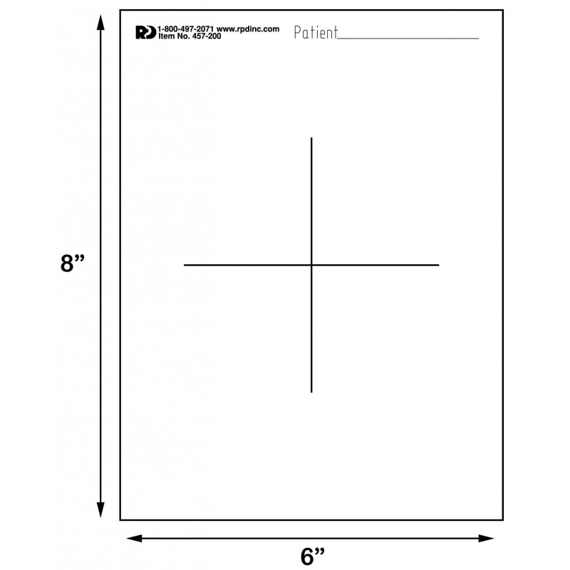 Mylar Templates with + Mark, 8 Inch x 6 Inch Radiation Products