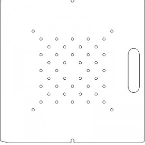 AECL 3/8 inch thick Acrylic Tray 44 - 1/4 inch diameter holes with No Scribing