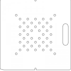 AECL 1/4 inch thick Acrylic Tray 44 - 3/8 inch diameter holes with No Scribing