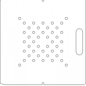 AECL 1/2 inch thick Acrylic Tray 44 - 3/8 inch diameter holes with No Scribing