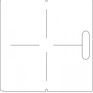 AECL 1/4 inch thick Polycarbonate Tray Blank with Open Central Axis Scribing