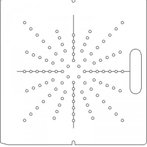 AECL 1/4 inch thick Acrylic Tray 96 - 1/4 inch diameter holes with Open Central Axis Scribing