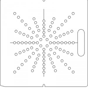 AECL 1/4 inch thick Polycarbonate Tray 96 - 3/8 inch diameter holes with Open Central Axis Scribing