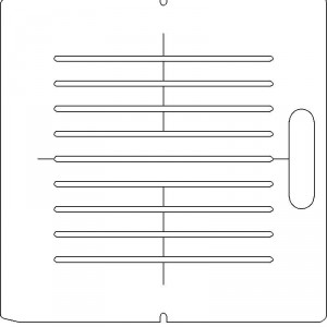 AECL 1/4 inch thick Polycarbonate Tray 9 slots - 7/32 inch wide with Open Central Axis Scribing