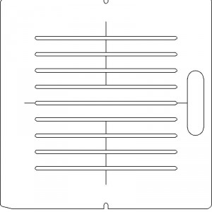AECL 1/2 inch thick Polycarbonate Tray 9 slots - 7/32 inch wide with Open Central Axis Scribing