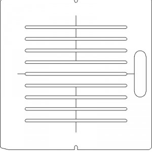 AECL 1/4 inch thick Polycarbonate Tray 9 slots - 1/4 inch wide with Open Central Axis Scribing