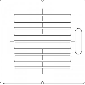 AECL 1/2 inch thick Acrylic Tray 9 slots - 1/4 inch wide with Open Central Axis Scribing