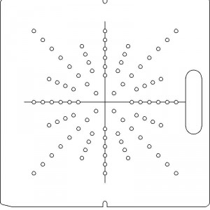 AECL 1/4 inch thick Acrylic Tray 88 - 1/4 inch diameter holes with Central Axis Scribing