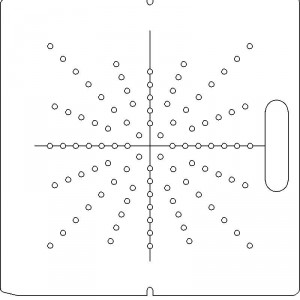 AECL 1/4 inch thick Polycarbonate Tray 96 - 1/4 inch diameter holes with Central Axis Scribing