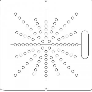 AECL 1/4 inch thick Acrylic Tray 96 - 3/8 inch diameter holes with Central Axis Scribing