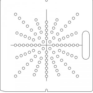 AECL 1/2 inch thick Acrylic Tray 96 - 3/8 inch diameter holes with Central Axis Scribing