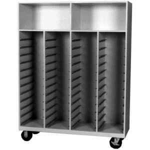 Mobile Storage Cabinet, 48 Trays Size, 11 3/4 Inch to 12 1/4 Inch