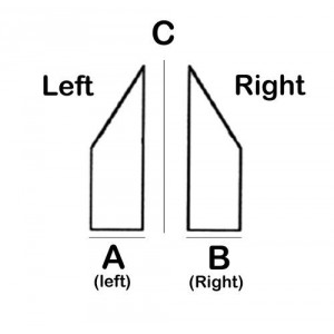 Angled Rectangular Lead Block, Left and Right