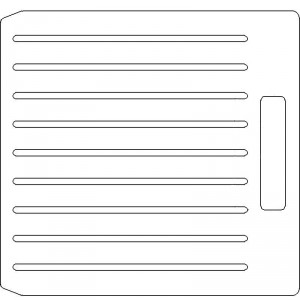 10 Inch Wide Varian CL4 1/4 inch thick Acrylic Tray 9 slots - 7/32 inch wide with No Scribing