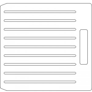 10 Inch Wide Varian CL4 3/8 inch thick Acrylic Tray 9 slots - 7/32 inch wide with No Scribing