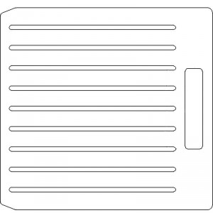 10 Inch Wide Varian CL4 1/2 inch thick Acrylic Tray 9 slots - 1/4 inch wide with No Scribing