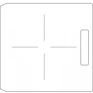 10 Inch Wide Varian CL4 1/2 inch thick Polycarbonate Tray Blank with Open Central Axis Scribing