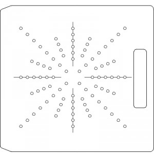 10 Inch Wide Varian CL4 1/4 inch thick Polycarbonate Tray 88 - 1/4 inch diameter holes with Open Central Axis Scribing