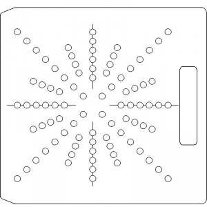 10 Inch Wide Varian CL4 1/2 inch thick Polycarbonate Tray 88 - 3/8 inch diameter holes with Open Central Axis Scribing