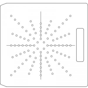 10 Inch Wide Varian CL4 3/8 inch thick Polycarbonate Tray 96 - 1/4 inch diameter holes with Open Central Axis Scribing