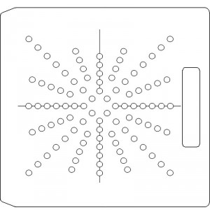 10 Inch Wide Varian CL4 1/4 inch thick Acrylic Tray 96 - 3/8 inch diameter holes with Open Central Axis Scribing