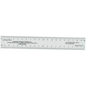 White Plastic Ruler, 2.9cm Wide x 20cm Long