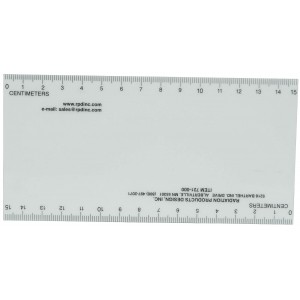 White Plastic Ruler, 7.6cm Wide x 15cm Long
