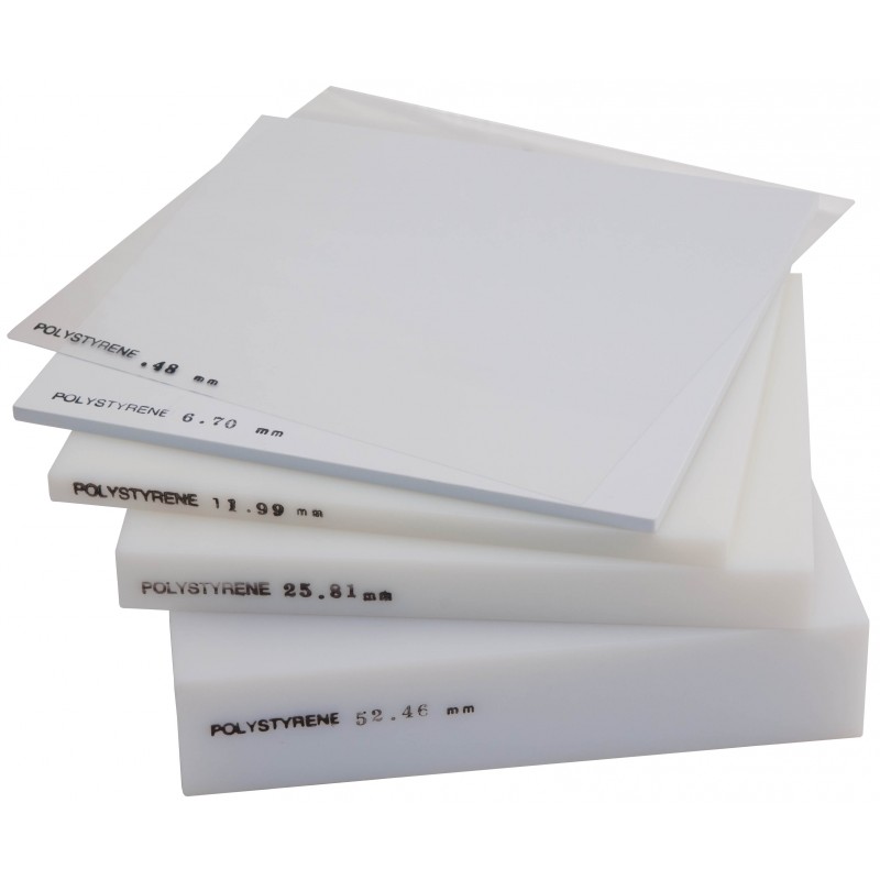 Polystyrene Sheet, White - 3.18mm Thick (1/8 Inch) x 25cm Square -  Radiation Products Design, Inc.
