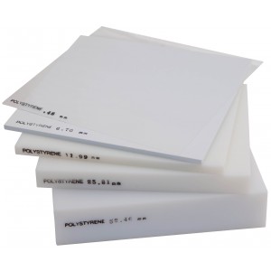 Polystyrene Sheet, White - 12.7mm Thick (1/2 Inch) x 25cm Square