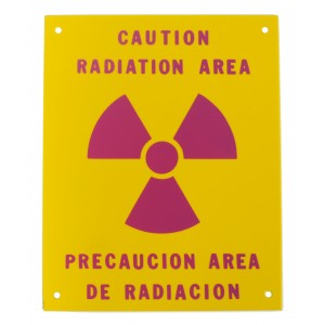 PVC Sign, Caution: Radiation Area, Spanish/English, Sign 8 x 10 Inch