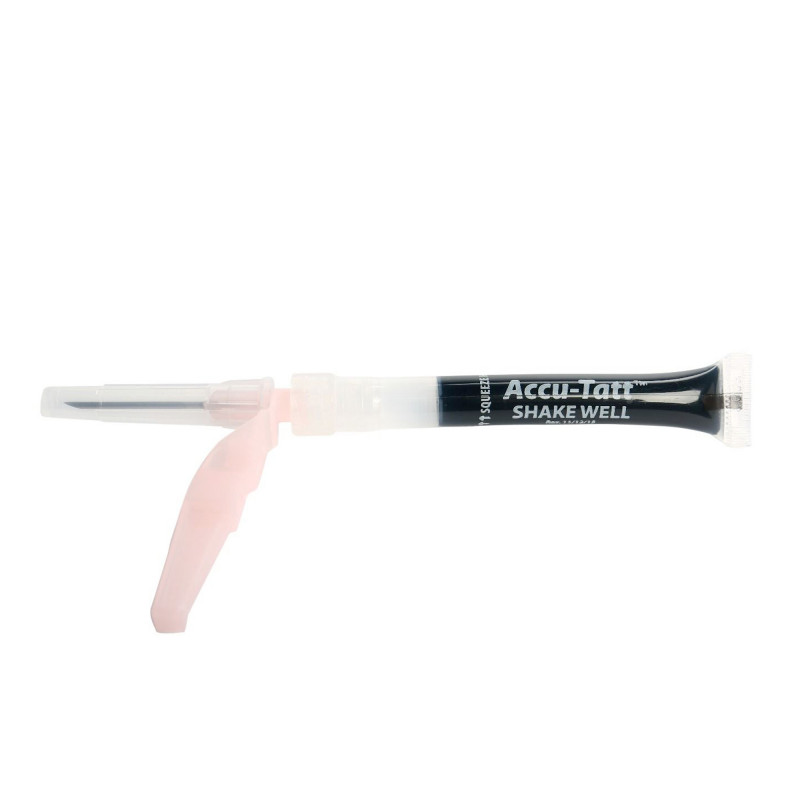 Accu-Tatt, Black Ink with 1" 18G Safety Needle (Qty. 25) - Radiation Products Design, Inc.