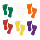 Vinyl Footprint Sticker (6 Pairs) - Green, White, Orange, Red, Yellow, and Purple