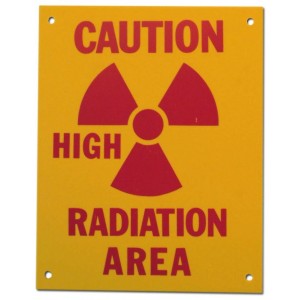 PVC Sign, Caution: High Radiation Area, Sign  8 x 10 Inch