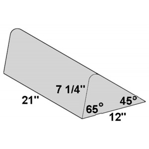 Covered Foam Bolster 45/65 Degree Angle