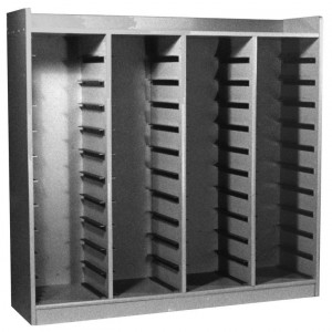 Block Storage Cabinet, 44 Trays Size, 9 3/4 Inch to 10 1/4 Inch