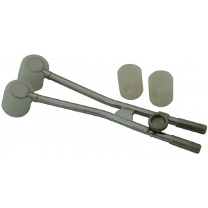 FSD Shielded Round Ovoid Long Handle, Stainless Steel Pivot Applicator Set, with Sterilization Tray
