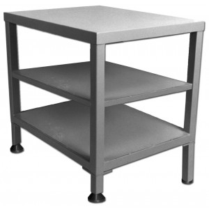 Steel Table with Two Shelves, 36 W x 24 D x 36 Inch H