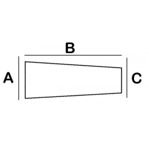 Trapezoid Lead Block 1.5cm x 5cm x 1cm x 5cm High