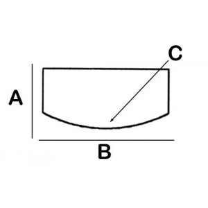 Convex-Rectangular Lead Block 3cm x 6cm x 5cm x 6cm High