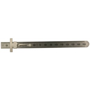 Stainless Steel Flexible Ruler with Pocket Clip - 150mm Long