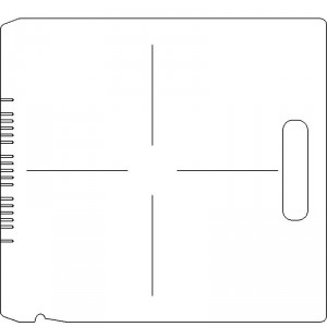 Siemens Screw Coding 1/2 inch thick Polycarbonate Tray Blank with Open Central Axis Scribing