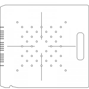 Siemens Screw Coding 1/4 inch thick Polycarbonate Tray 44 - 1/4 inch diameter holes with Open Central Axis Scribing