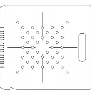 Siemens Screw Coding 1/2 inch thick Acrylic Tray 44 - 3/8 inch diameter holes with Open Central Axis Scribing