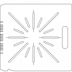 Siemens Screw Coding 1/4 inch thick Acrylic Tray 16 slots - 1/4 inch wide with Open Central Axis Scribing