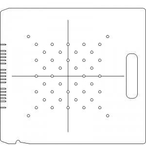 Siemens Screw Coding 3/8 inch thick Acrylic Tray 44 - 1/4 inch diameter holes with Central Axis Scribing