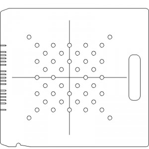 Siemens Screw Coding 1/2 inch thick Acrylic Tray 44 - 3/8 inch diameter holes with Central Axis Scribing