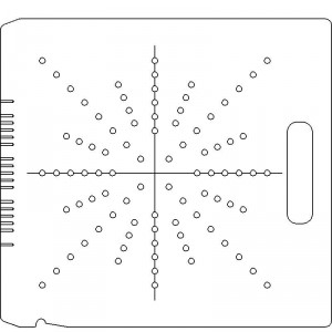 Siemens Screw Coding 3/8 inch thick Acrylic Tray 88 - 1/4 inch diameter holes with Central Axis Scribing