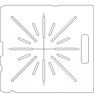 Siemens Screw and Digital Coding By-Pass 1/4 inch thick Polycarbonate Tray 16 slots - 1/4 inch wide with Central Axis Scribing