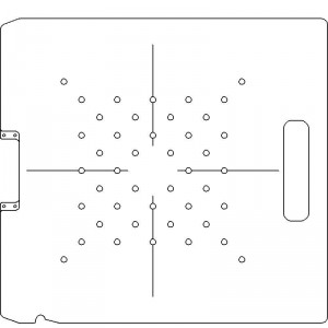 Siemens Digital Coding Socket 1/4 inch thick Acrylic Tray 44 - 1/4 inch diameter holes with Open Central Axis Scribing