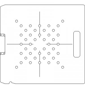 Siemens Digital Coding Socket 1/4 inch thick Polycarbonate Tray 44 - 3/8 inch diameter holes with Open Central Axis Scribing